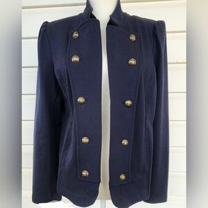 Y2K Tommy Hilfiger Navy Double-Breasted Women's Mikitary Style Jacket!!!